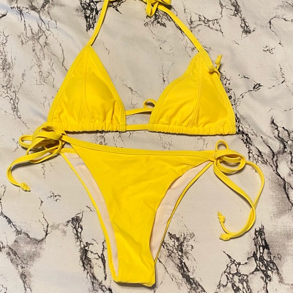 SHEIN Yellow two piece string bikini size S - Picture 1 of 5
